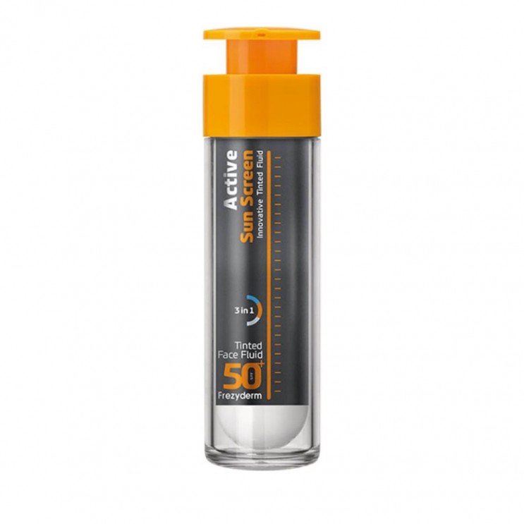 Frezyderm Active Sun Screen Face Cream Tinted  SPF50 50ml | Ενεργή Αντιηλιακή Κρέμα Προσώπου με Χρώμα ΦΡΟΝΤΙΔΑ ΠΡΟΣΩΠΟΥ