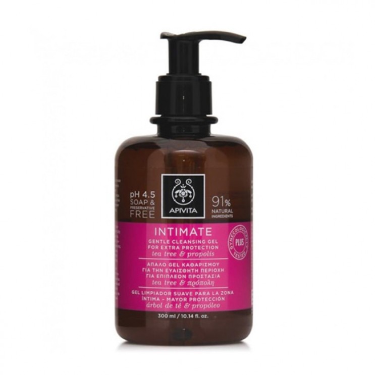 Apivita Intimate Care Plus 300ml | Απαλό Gel Καθαρισμού Ευαίσθητης Περιοχής Με Πρόπολη & Tea Tree  ΥΓΙΕΙΝΗ