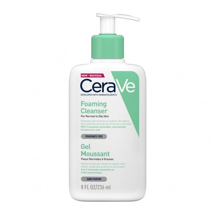 CeraVe Foaming Cleanser 236ml | Gel Καθαρισμού για Πρόσωπο και Σώμα με Υαλουρονικό Οξύ, Ceramides και Νιασιναμίδη