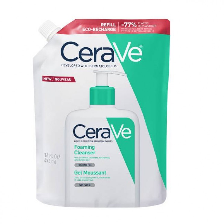 CeraVe Foaming Cleanser Refill 473ml | Gel Καθαρισμού για Πρόσωπο και Σώμα με Υαλουρονικό Οξύ, Ceramides και Νιασιναμίδη - Ανταλλακτικό  ΦΡΟΝΤΙΔΑ ΠΡΟΣΩΠΟΥ