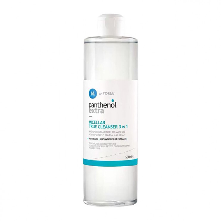 Medisei Panthenol Extra Micellar True Cleanser 3 in 1 500ml | Απαλό ντεμακιγιάζ για πρόσωπο, μάτια και χείλη ΦΡΟΝΤΙΔΑ ΠΡΟΣΩΠΟΥ