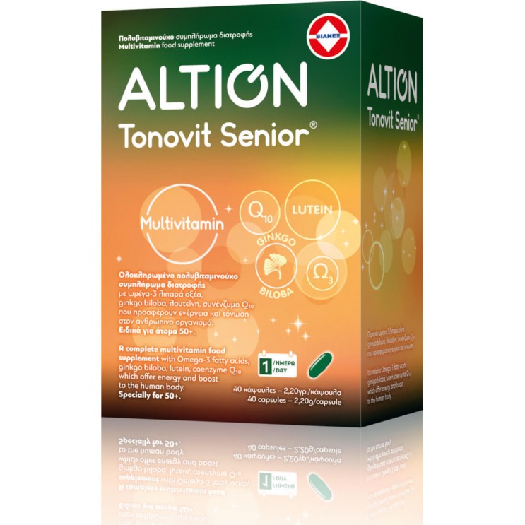 Altion Tonovit Senior Multivitamin 40caps | Ολοκληρωμένο Πολυβιταμινούχο Συμπλήρωμα Διατροφής για Άτομα 50+ ΒΙΤΑΜΙΝΕΣ
