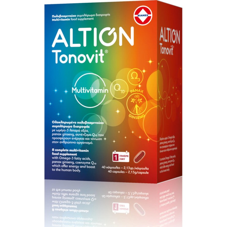 Altion Tonovit Multivitamin 40caps | Ολοκληρωμένο Πολυβιταμινούχο Συμπλήρωμα Διατροφής ΒΙΤΑΜΙΝΕΣ