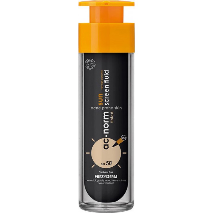 Frezyderm Ac-Norm Sun Screen Fluid Tinted SPF50 50ml | Αντιηλιακή Κρέμα Προσώπου Με Χρώμα για Ακνεϊκά Δέρματα