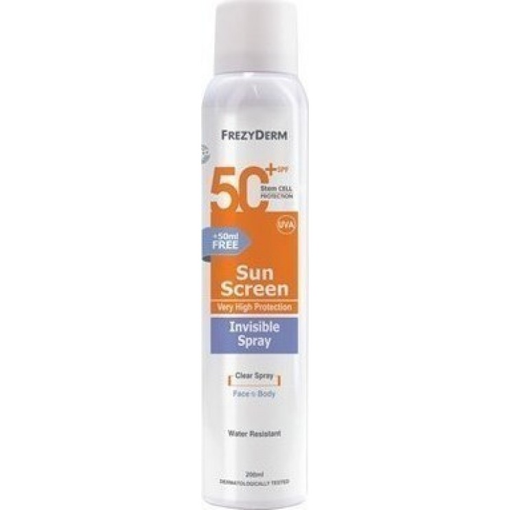 Frezyderm Sun screen Invisible Spray SPF50 200ml | Αντιηλιακό Σπρέι για Πρόσωπο & Σώμα ΦΡΟΝΤΙΔΑ ΠΡΟΣΩΠΟΥ