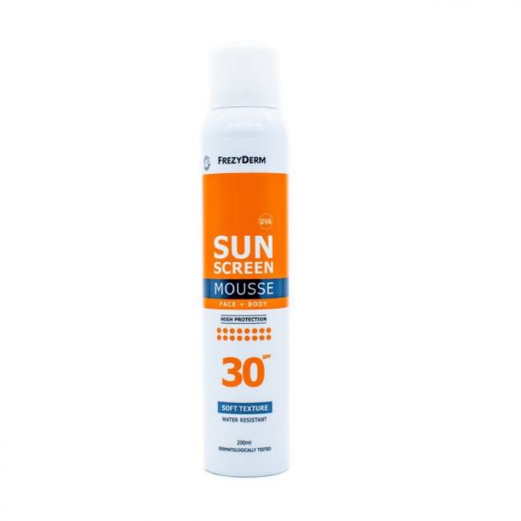 Frezyderm Sun Screen Mousse SPF30 200ml | Αντιηλιακός Αφρός Για Πρόσωπο & Σώμα ΦΡΟΝΤΙΔΑ ΠΡΟΣΩΠΟΥ