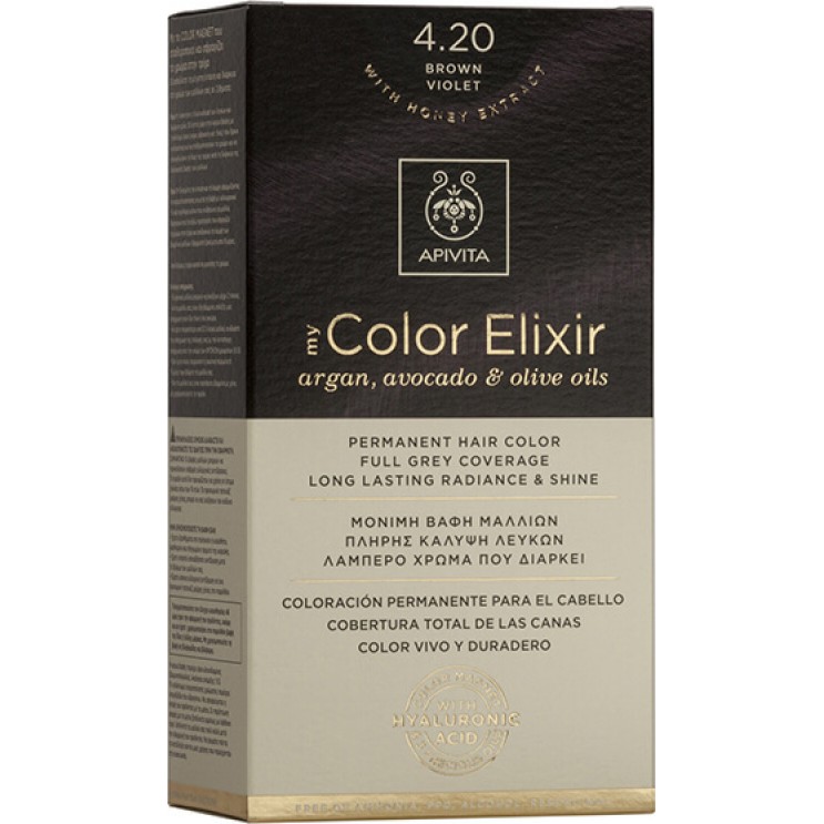 Apivita My Color Elixir 4.20 Brown Violet | Μόνιμη Βαφή Μαλλιών 4.20 Καστανό Βιολετί