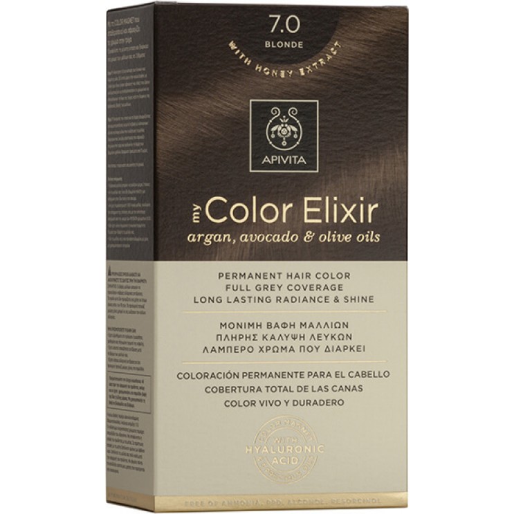 Apivita My Color Elixir 7.0 Blonde  | Μόνιμη Βαφή Μαλλιών 7.0 Ξανθό 