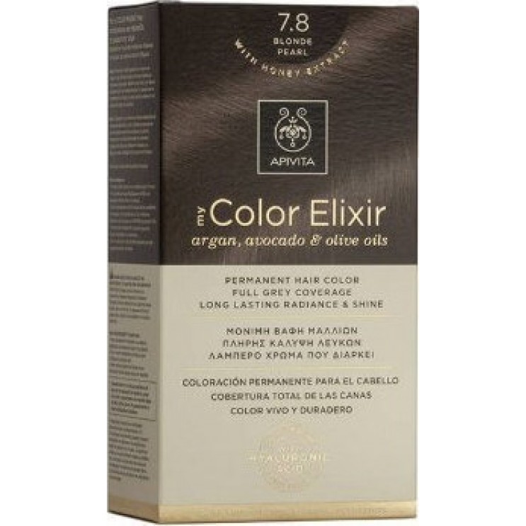 Apivita My Color Elixir 7.8 Blonde Pearl | Μόνιμη Βαφή Μαλλιών 7.8 Ξανθό Περλέ 