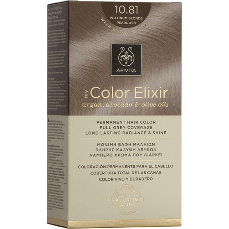 Apivita My Color Elixir 10.81 Platinum Blonde Pearl Ash | Μόνιμη Βαφή Μαλλιών 10.81 Κατάξανθο Περλέ Σαντρέ ΦΡΟΝΤΙΔΑ ΜΑΛΛΙΩΝ