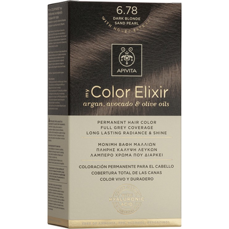 Apivita My Color Elixir 6.78 Dark Brown Sand Pearl | Μόνιμη Βαφή Μαλλιών 6.78 Ξανθό Σκούρο Μπεζ Περλέ