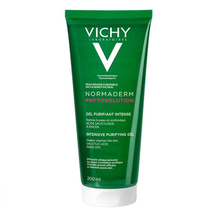 Vichy Normaderm Phytosolution Intensive Purifying Gel 200ml | Gel Καθαρισμού για Λιπαρές  Επιδερμίδες με Τάση Ακμής Καθαρισμός - Ντεμακιγιάζ