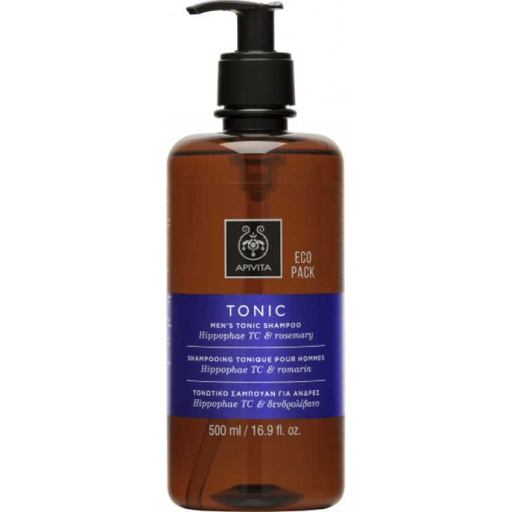 Apivita Men's Tonic Shampoo Eco Pack 500ml | Τονωτικό σαμπουάν για άνδρες με Hippophae TC & Δεντρολίβανο ΦΡΟΝΤΙΔΑ ΜΑΛΛΙΩΝ