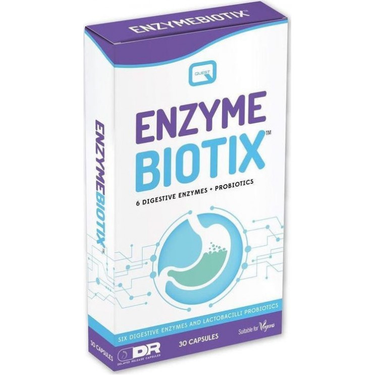 Quest Enzyme Biotix 30caps | Συμπλήρωμα Διατροφής με 6 Πεπτικά Ένζυμα & Προβιοτικά ΔΗΜΟΦΙΛΕΣΤΕΡΑ