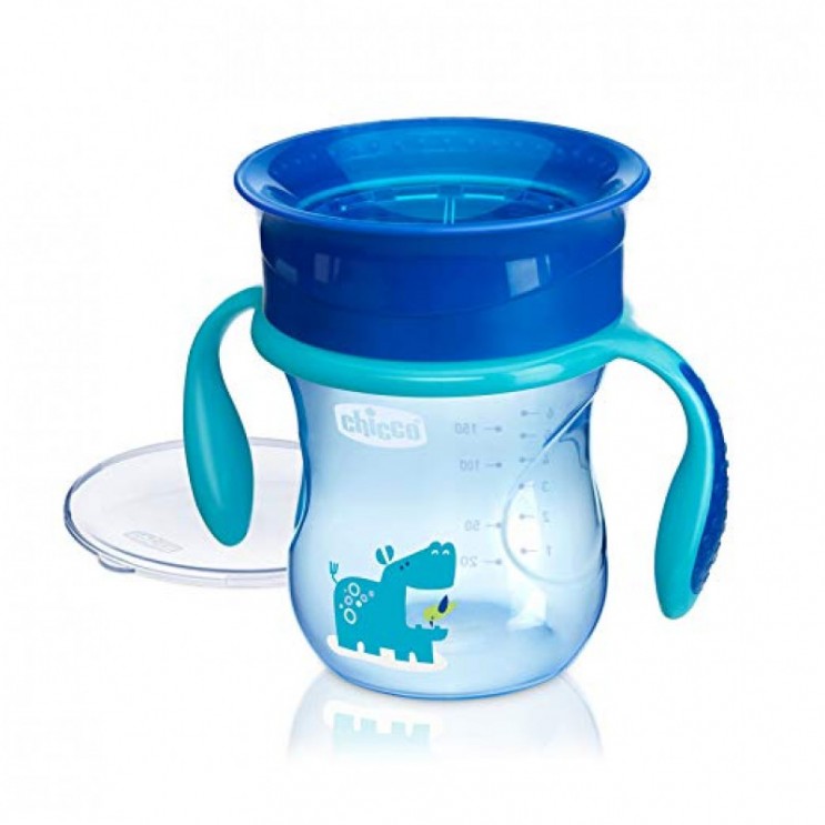 Chicco  Perfect Cup 12m+ Blue | Εκπαιδευτικό Ποτηράκι με Λαβές ,μπλε