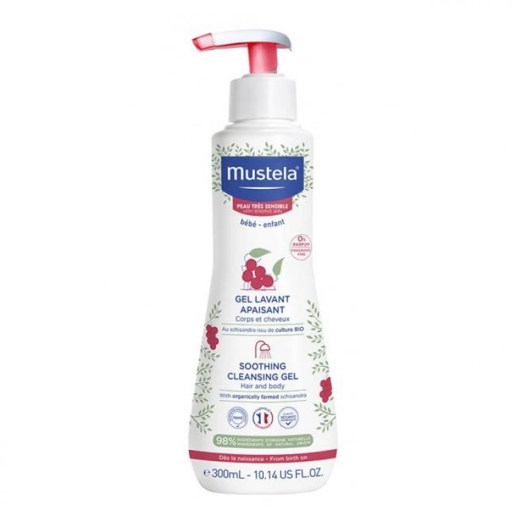 Mustela Soothing Cleansing Gel 300ml |Καθαριστικό Τζελ για Μαλλιά και Σώμα για Πολύ Ευαίσθητο Δέρμα 