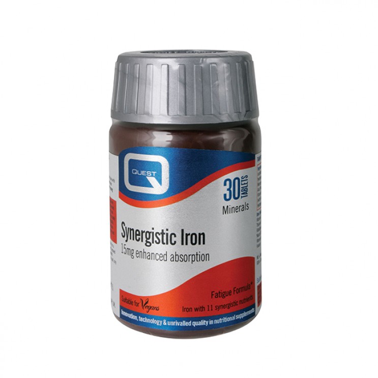 Quest Synergistic Iron 15mg 30tabs | Συμπλήρωμα Διατροφής με Σίδηρο, Βιταμίνες Β, C και Χαλκό   ΜΕΤΑΛΛΑ & ΙΧΝΟΣΤΟΙΧΕΙΑ