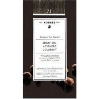 Korres Μόνιμη Βαφή Μαλλιών Argan Oil 7.1 (ΞΑΝΘΟ ΣΑΝΤΡΕ)