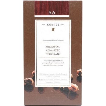 Korres Μόνιμη Βαφή Μαλλιών Argan Oil 5.6 (ΚΑΣΤΑΝΟ ΑΝΟΙΧΤΟ ΚΟΚΚΙΝΟ)