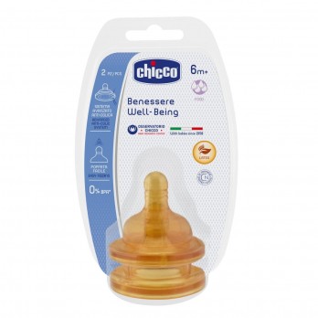Chicco Θηλή Καουτσούκ 6m+ Ροή Φαγητού Σετ 2τμχ