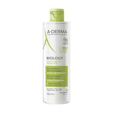 A-Derma Biology Eau Demaquillante 400ml|Νερό Καθαρισμού & Ντεμακιγιάζ με Μικύλλια για Πρόσωπο & Μάτια
