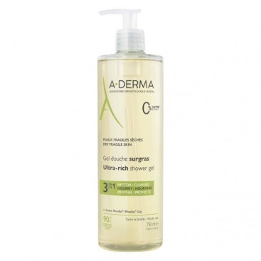 A-Derma Gel Douche Surgras Ultra Rich Shower Gel 750ml | Αφρόλουτρο για Ξηρές Επιδερμίδες