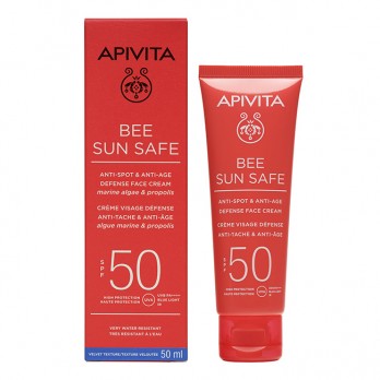 Apivita Bee Sun Safe Anti-Spot & Anti-Age Face Cream SPF50 50ml | Αντηλιακή Κρέμα Προσώπου κατά των Πανάδων και των Ρυτίδων