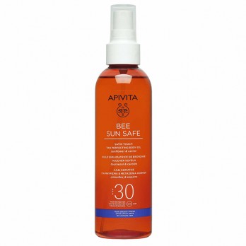 Apivita Bee Sun Safe Tan Perfecting Body Oil SPF30 200ml | Λάδι Σώματος για Μαύρισμα με Ηλίανθο και Καρότο