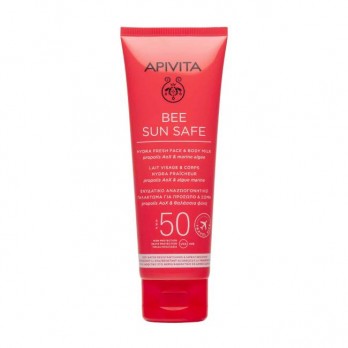 Apivita Bee Sun Safe Hydra Fresh Face & Body Milk SPF50 100ml | Ενυδατικό Αντηλιακό Γαλάκτωμα για Πρόσωπο & Σώμα 