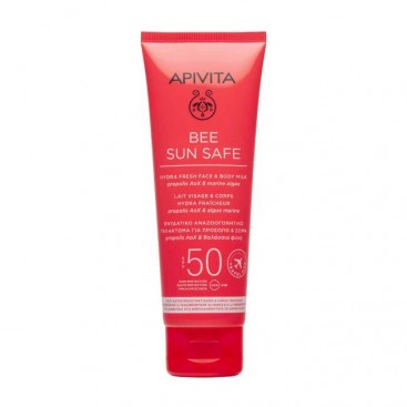 Apivita Bee Sun Safe Hydra Fresh Face & Body Milk SPF50 100ml | Ενυδατικό Αντηλιακό Γαλάκτωμα για Πρόσωπο & Σώμα 