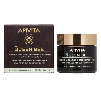 Apivita Queen Bee Absolute Anti Aging & Regenerating Cream Rich Texture 50ml  | Κρέμα Απόλυτης Αντιγήρανσης & Αναγέννησης Πλούσιας Υφής