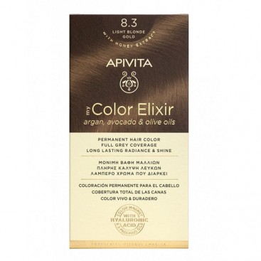 Apivita My Color Elixir 8.3 Light Blonde Gold | Μόνιμη Βαφή Μαλλιών 8.3 Ξανθό Ανοιχτό Μελί