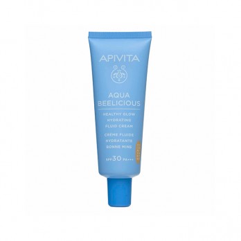 Apivita Aqua Beelicious Hydrating Fluid Cream SPF30 Tinted 40ml | Λεπτόρρευστη Κρέμα Ενυδάτωσης με Χρώμα