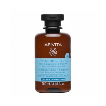 Apivita Hyaluronic Hydra  Moisturizing Shampoo Fine Hair 250ml | Σαμπουάν Ενυδάτωσης - Λεπτά Μαλλιά με Μέλι & Υαλουρονικό Οξύ