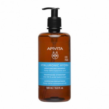 Apivita Hyaluronic Hydra Moisturizing Shampoo Eco Pack 500ml | Σαμπουάν Ενυδάτωσης με Μέλι & Υαλουρονικό Οξύ