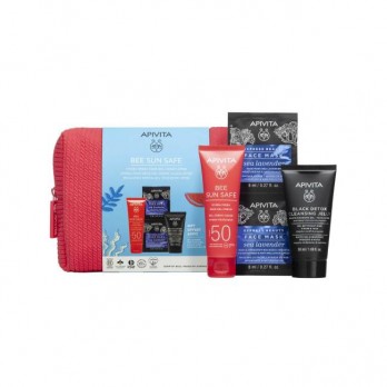 Apivita Bee Sun Safe Hydra Fresh Face Gel-Cream SPF50 Ενυδατική Αντηλιακή Κρέμα Gel Προσώπου Ελαφριάς Υφής 50ml & Δώρο Μάσκα Προσώπου με Θαλάσσια Λεβάντα  2x8ml & Mini Gel Καθαρισμού 50ml