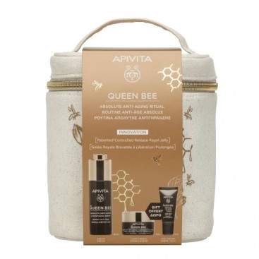 Apivita Queen Bee Absolute Anti Aging & Redefining Serum Ορός Απόλυτης Αντιγήρανσης & Ανόρθωσης Περιγράμματος 30ml & Δώρο Mini Queen Bee Κρέμα Ελαφριάς Υφής 15ml & Mini Queen Bee Κρέμα Ματιών 5ml