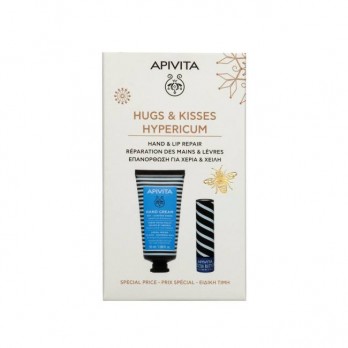 Apivita Hand Cream Dry Chapped Hands Hypericum & Beeswax Κρέμα Χεριών με Βάλσαμο & Μελισσοκέρι 50ml & Apivita Lip Care με Βούτυρο Κακάο & Μέλι 4.4g 
