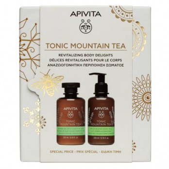 Apivita Tonic Mountain Tea Αφρόλουτρο με Αιθέρια Έλαια 250ml & Tonic Mountain Tea Ενυδατικό Γαλάκτωμα Σώματος 200ml