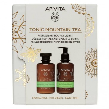 Apivita Tonic Mountain Tea Αφρόλουτρο με Αιθέρια Έλαια 250ml & Tonic Mountain Tea Ενυδατικό Γαλάκτωμα Σώματος 200ml
