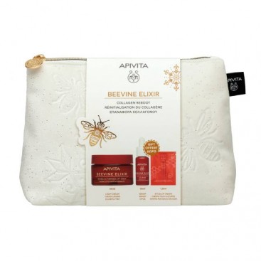 Apivita Beevine Elixir Wrinkle & Firmness Lift Cream Light Αντιρυτιδική Κρέμα για Σύσφιξη + Lifting Ελαφριάς Υφής 50ml & Δώρο Mini Beevine Elixir Ορός Προσώπου 10ml & Αντιρυτιδική Κρέμα Lifting για Μάτια & Χείλη 1.5ml