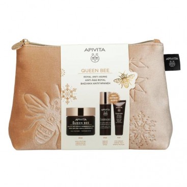 Apivita Queen Bee Absolute Anti Aging & Regenerating Cream Light Texture Κρέμα Απόλυτης Αντιγήρανσης & Αναγέννησης Ελαφριάς Υφής 50ml & Δώρο Mini Queen Bee Ορό Προσώπου 10ml & Mini Queen Bee Κρέμα Ματιών 5ml