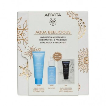 Apivita Aqua Beelicious Oil-Free Hydrating Gel-Cream Light Texture Κρέμα- Gel Ενυδάτωσης Ελαφριάς Υφής 40ml & Black Detox Μαύρο Gel Καθαρισμού για Πρόσωπο & Μάτια 5ml & Booster  Αναζωογόνησης και Ενυδάτωσης 10ml 