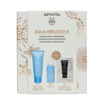 Apivita Aqua Beelicious Oil-Free Hydrating Gel-Cream Light Texture Κρέμα- Gel Ενυδάτωσης Ελαφριάς Υφής 40ml & Black Detox Μαύρο Gel Καθαρισμού για Πρόσωπο & Μάτια 5ml & Booster  Αναζωογόνησης και Ενυδάτωσης 10ml 