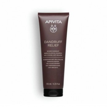 Apivita Dandruff Relief Shampoo 125ml | Δερματολογικό Σαμπουάν για Έντονη Πιτυρίδα, Κατά του Κνησμού και της Επανεμφάνισης με Propolis ΑοΧ, Φυτικά AHA & Piroctone Olamine