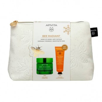 Apivita Bee Radiant Gel-Cream, Light Texture Κρέμα-Gel για Σημάδια Γήρανσης & Ξεκούραστη Όψη, Ελαφριάς Υφής 50ml & Δώρο Face Mask Μάσκα Λάμψης Προσώπου με Πορτοκάλι για Όλους τους Τύπους Επιδερμίδας 50ml