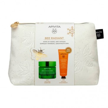 Apivita Bee Radiant Gel-Cream, Light Texture Κρέμα-Gel για Σημάδια Γήρανσης & Ξεκούραστη Όψη, Ελαφριάς Υφής 50ml & Δώρο Face Mask Μάσκα Λάμψης Προσώπου με Πορτοκάλι για Όλους τους Τύπους Επιδερμίδας 50ml