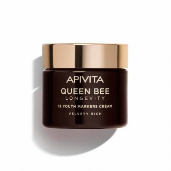 Apivita Queen Bee Longevity Rich Cream 50ml | Πλούσια Βελούδινη Κρέμα για Δράση σε 12 Δείκτες Νεότητας