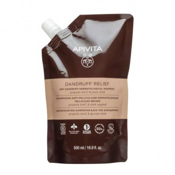 Apivita Dandruff Relief Shampoo Refill 500ml | Δερματολογικό Σαμπουάν κατά της Ξηροδερμίας με Propolis AMC & Φυτικό AHA - Ανταλλακτικό 