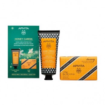 Apivita Hand Cream Intensive Moisturizing Hyaluronic Acid & Honey Κρέμα Χεριών με Υαλουρονικό Οξύ & Μέλι 50ml & Apivita Natural Soap Σαπούνι με Μέλι 125g